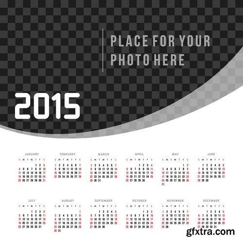 Stock Vectors - Calendar 2015, 25xEPS