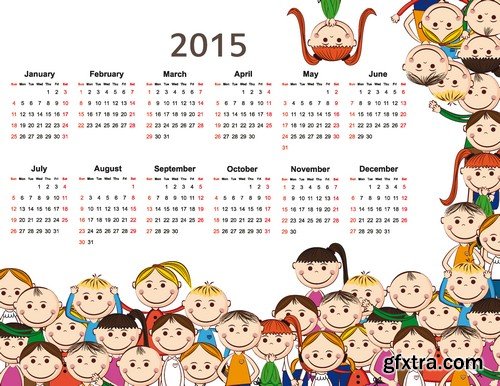 Stock Vectors - Calendar 2015, 25xEPS