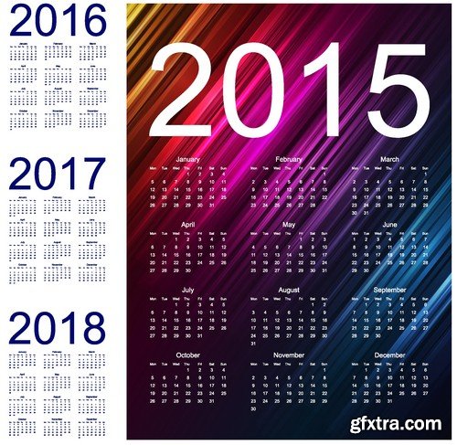 Stock Vectors - Calendar 2015, 25xEPS