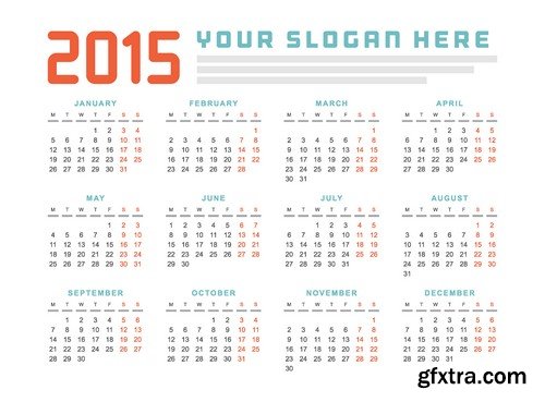 Stock Vectors - Calendar 2015, 25xEPS