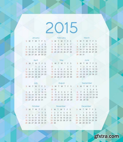 Stock Vectors - Calendar 2015, 25xEPS