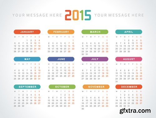 Stock Vectors - Calendar 2015, 25xEPS