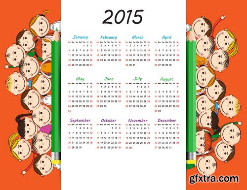 Stock Vectors - Calendar 2015, 25xEPS