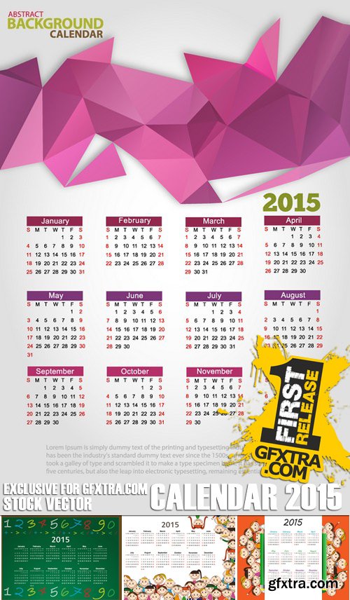 Stock Vectors - Calendar 2015, 25xEPS