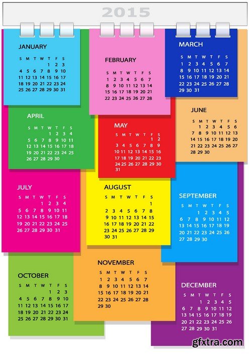 Stock Vectors - Calendar 2015, 25xEPS