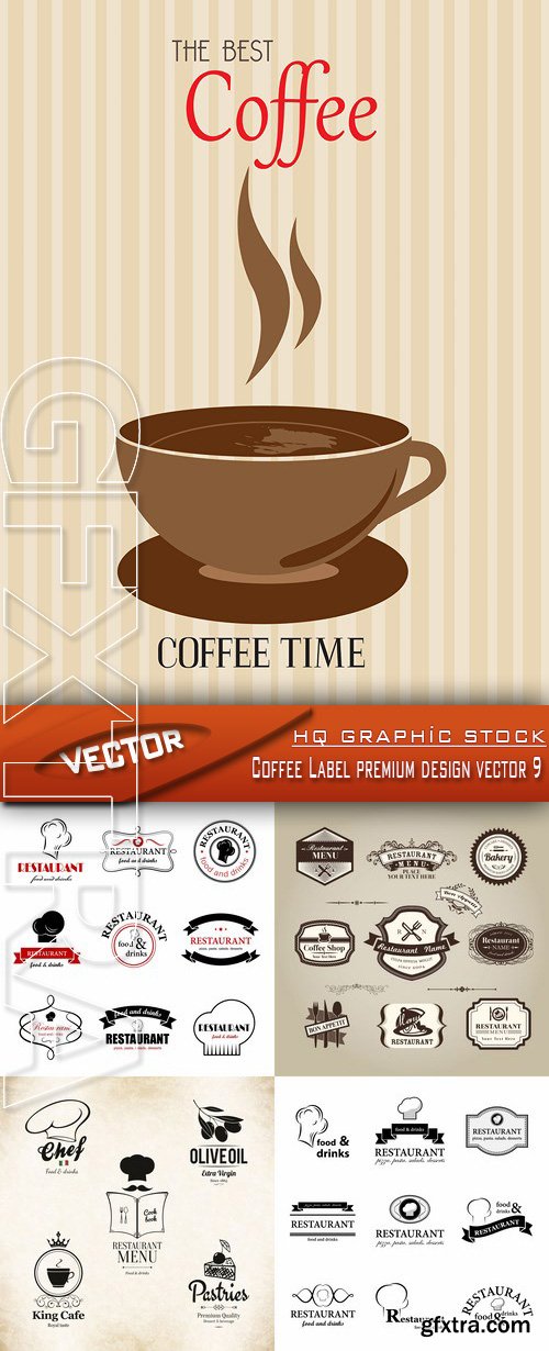 Stock Vector - Coffee Label premium design vector 9