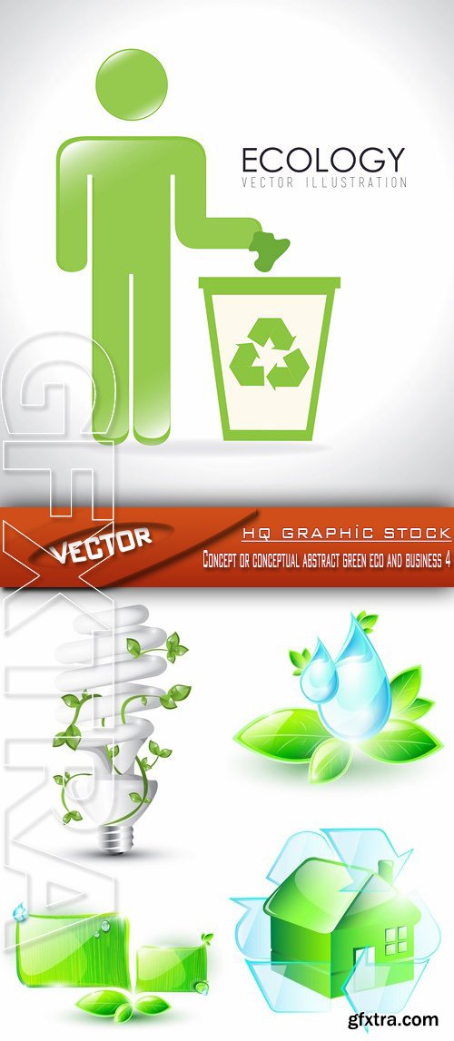 Stock Vector - Concept or conceptual abstract green eco and business 4