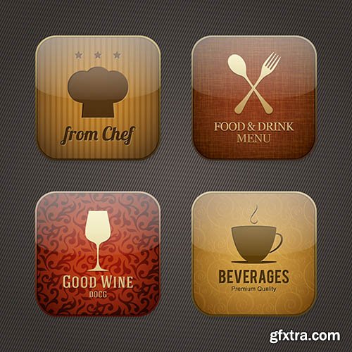 Food Labels & Icons 25 EPS