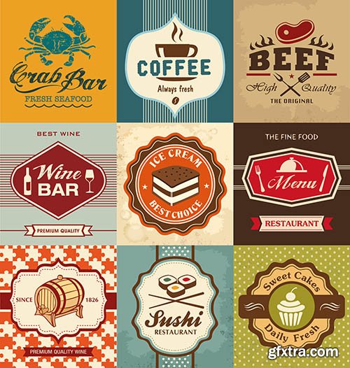 Food Labels & Icons 25 EPS