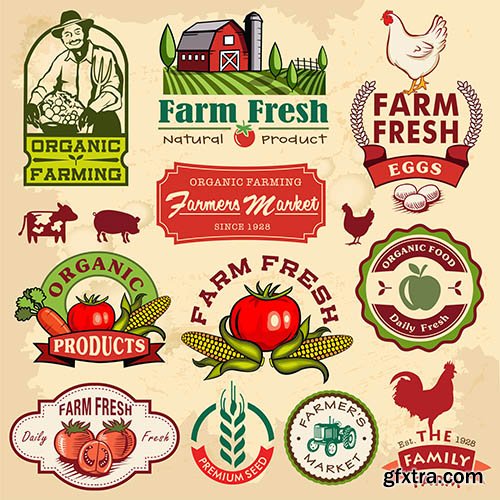 Food Labels & Icons 25 EPS