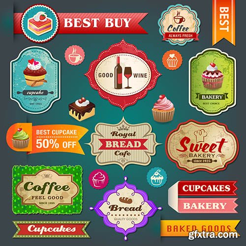 Food Labels & Icons 25 EPS