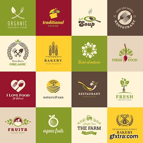 Food Labels & Icons 25 EPS