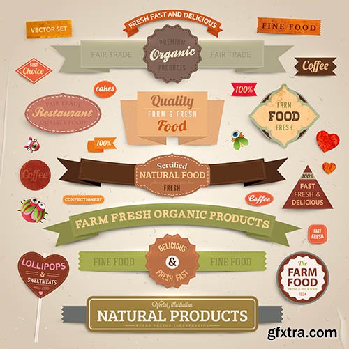 Food Labels & Icons 25 EPS