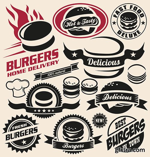 Food Labels & Icons 25 EPS