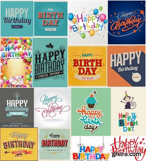 Happy birthday template design - 25 Eps