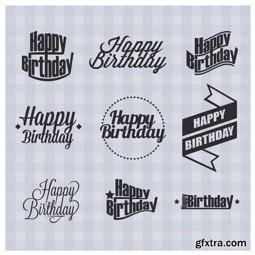 Happy birthday template design - 25 Eps