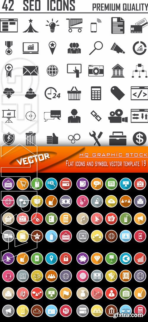 Stock Vector - Flat icons and symbol vector template 19