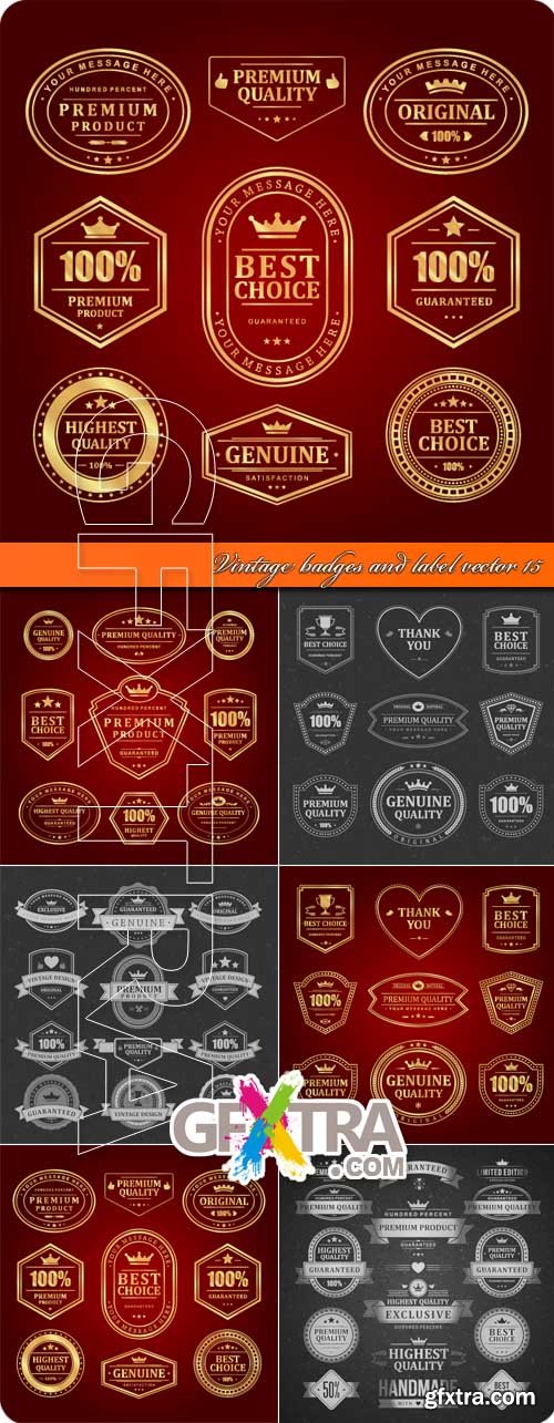 Vintage badges and label vector 15