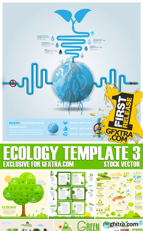 Stock Vectors - Ecology template 3, 25xEPS