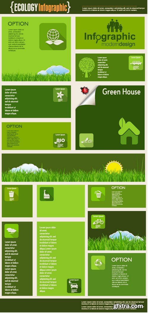 Stock Vectors - Ecology template 3, 25xEPS