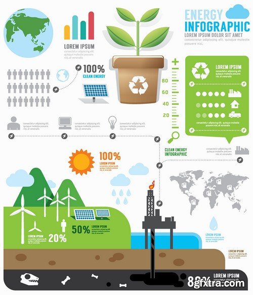 Stock Vectors - Ecology template 3, 25xEPS