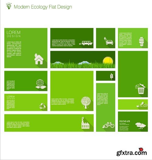 Stock Vectors - Ecology template 3, 25xEPS