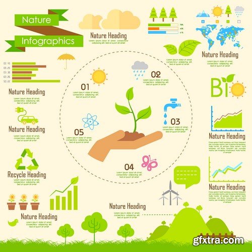 Stock Vectors - Ecology template 3, 25xEPS