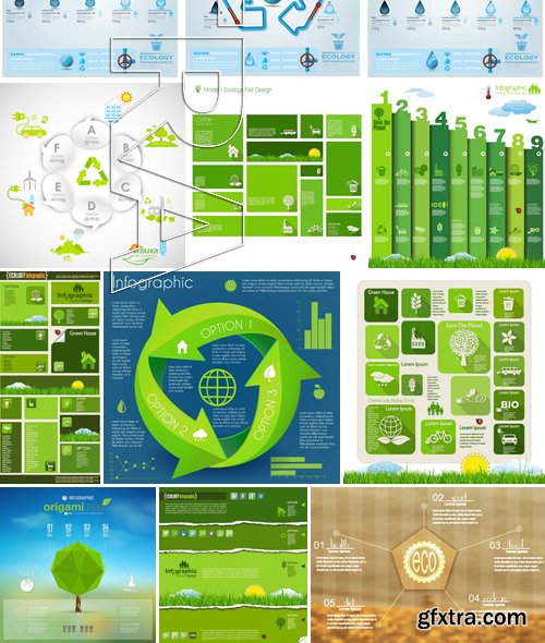 Stock Vectors - Ecology template 3, 25xEPS