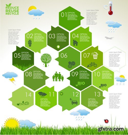 Stock Vectors - Ecology template 3, 25xEPS