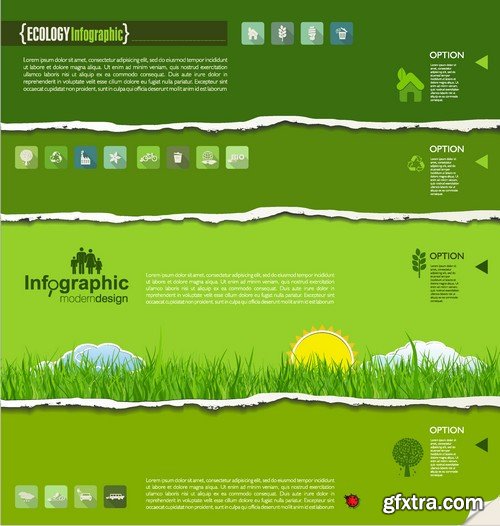 Stock Vectors - Ecology template 3, 25xEPS