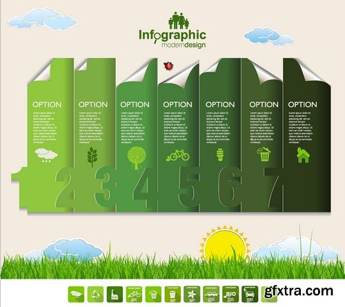 Stock Vectors - Ecology template 3, 25xEPS