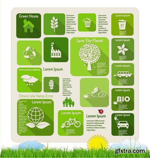 Stock Vectors - Ecology template 3, 25xEPS