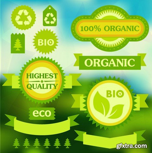 Stock Vectors - Ecology Sticker and label, 25xEPS