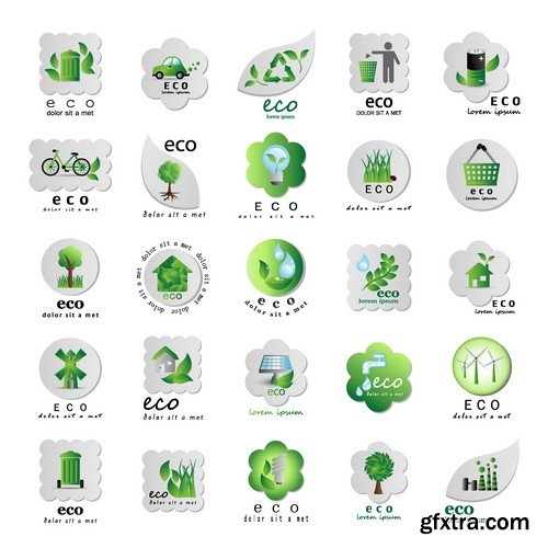 Stock Vectors - Ecology Sticker and label, 25xEPS