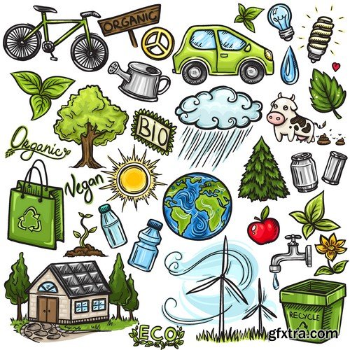 Stock Vectors - Ecology Sticker and label, 25xEPS