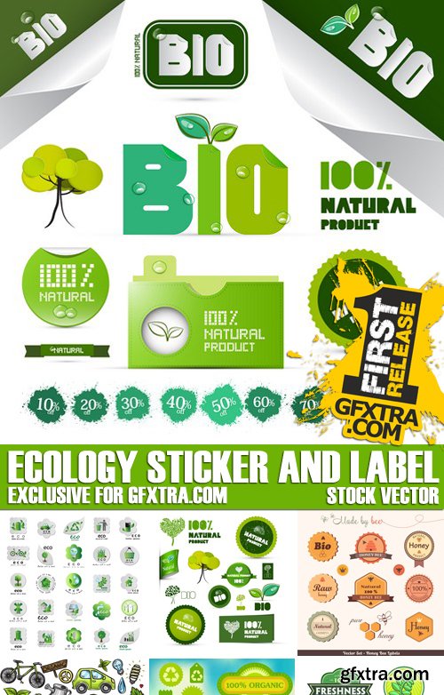 Stock Vectors - Ecology Sticker and label, 25xEPS