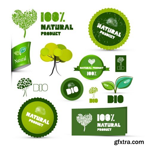 Stock Vectors - Ecology Sticker and label, 25xEPS