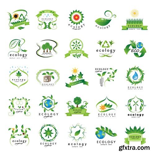 Stock Vectors - Ecology Sticker and label, 25xEPS