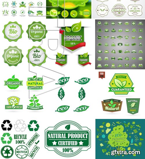 Stock Vectors - Ecology Sticker and label, 25xEPS