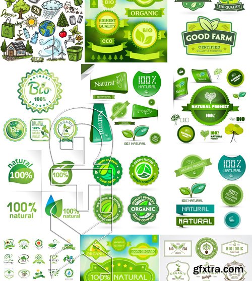 Stock Vectors - Ecology Sticker and label, 25xEPS