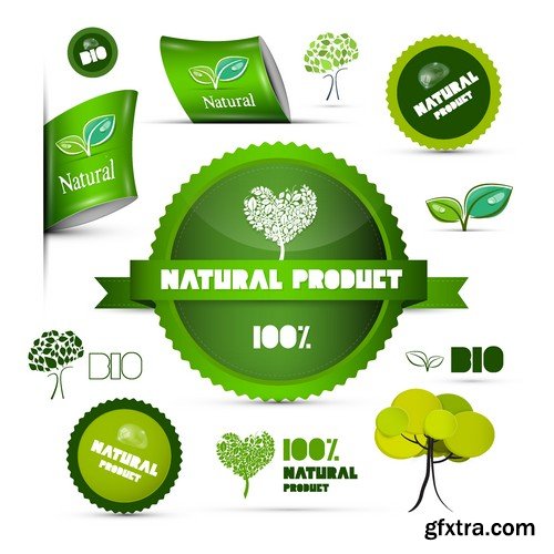 Stock Vectors - Ecology Sticker and label, 25xEPS