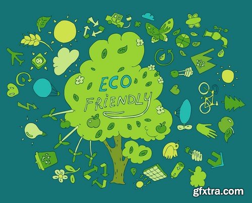 Stock Vectors - Ecology Sticker and label, 25xEPS