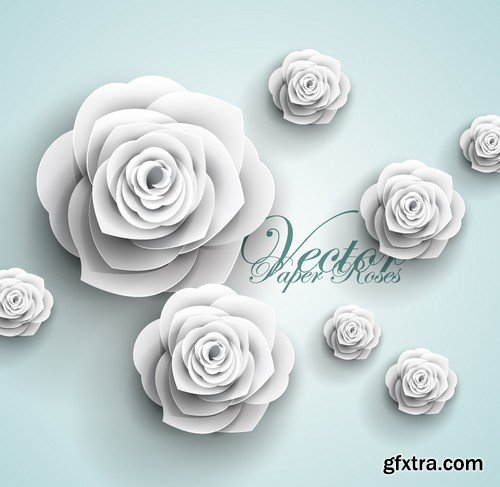 Stock Vectors - Rose, floral background, 25xEPS