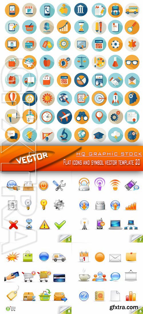 Stock Vector - Flat icons and symbol vector template 20