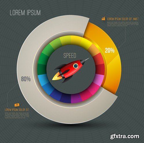 Stock Vectors - 3D Infographic Chart 7, 25xEPS