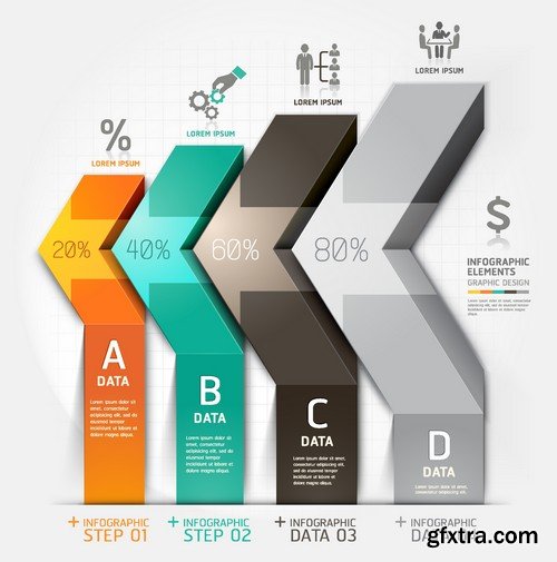 Stock Vectors - 3D Infographic Chart 7, 25xEPS