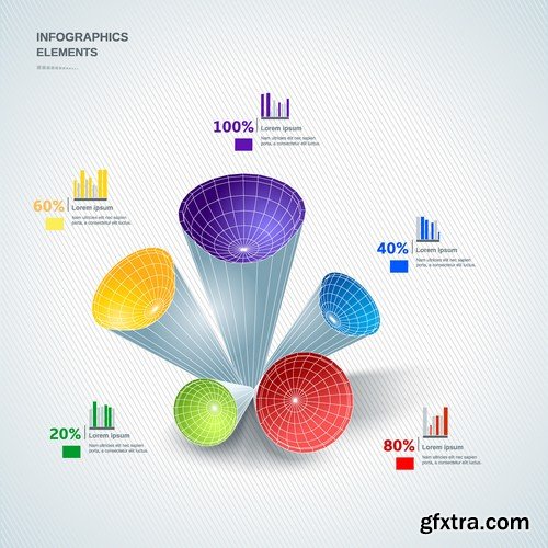 Stock Vectors - 3D Infographic Chart 7, 25xEPS