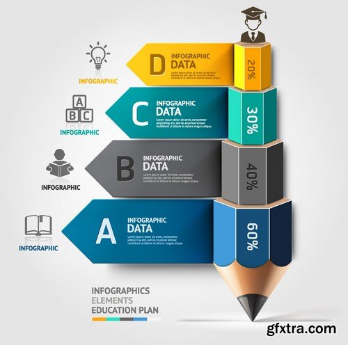 Stock Vectors - 3D Infographic Chart 7, 25xEPS