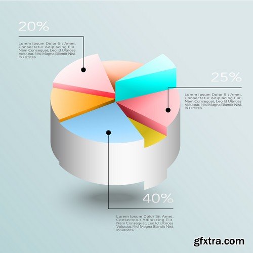 Stock Vectors - 3D Infographic Chart 7, 25xEPS