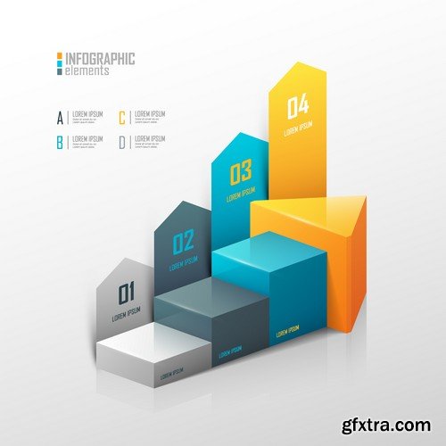 Stock Vectors - 3D Infographic Chart 7, 25xEPS